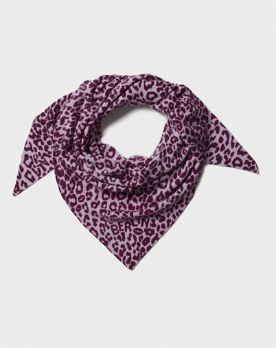 Lala Berlin - Triangle M Printed Cashmere Tørklæde - Burgundy Leo